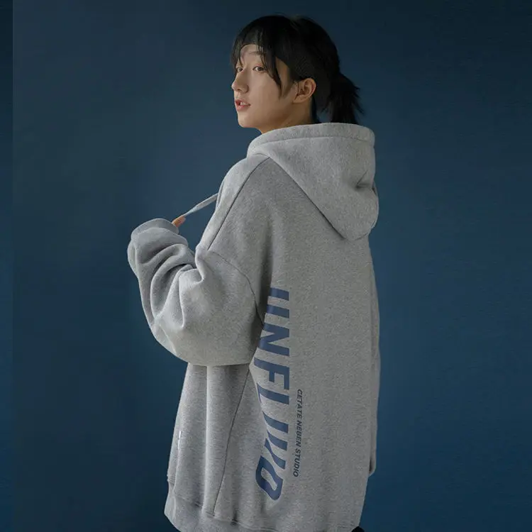 

2021 Thickened Sweater Women's Hooded Autumn and Winter Fashion Loose Korean Ins Versatile Lazy Style Top for Lovers 4426