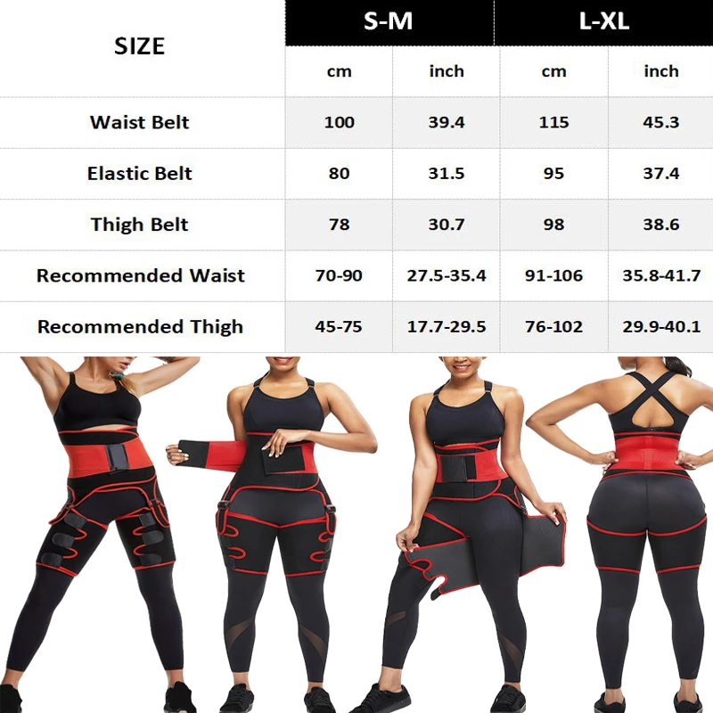 

Women Leg Shaper High Waist Slimming Slim Thigh Trimmer Slender Belt Neoprene Sweat Shapewear Butt Lifter Wrap Body Shaper Belt