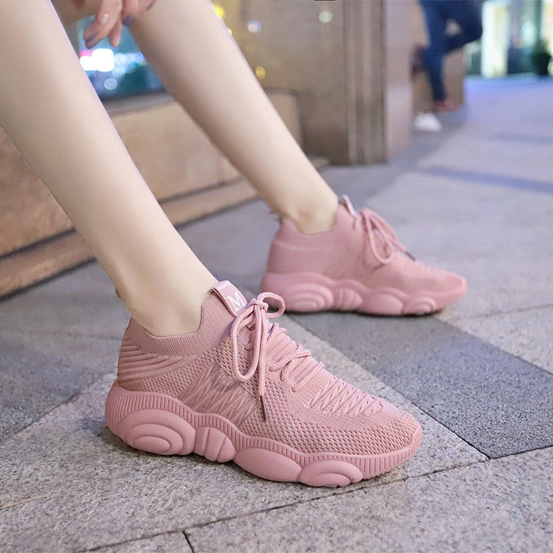 Кроссовки женские из дышащей ткани повседневная обувь для бега сетчатые