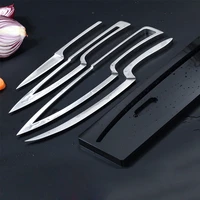 4 piece kitchen knife set stainless steel chef knife multifuncional cutlery with plus acrylic stand profissional chefs knifes