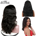 Волосы HANNE бразильские человеческие волосы парики, натуральный волнистый Реми парик с челкой натуральный черный цвет для чернокожих женщин
