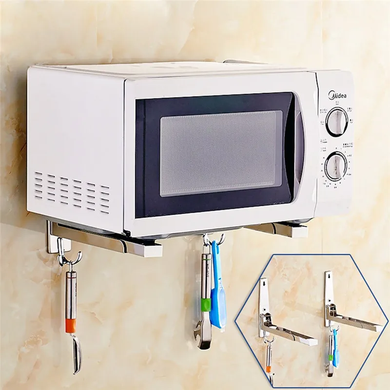 Полка для микроволновой печи из нержавеющей стали настенная кухонная полка