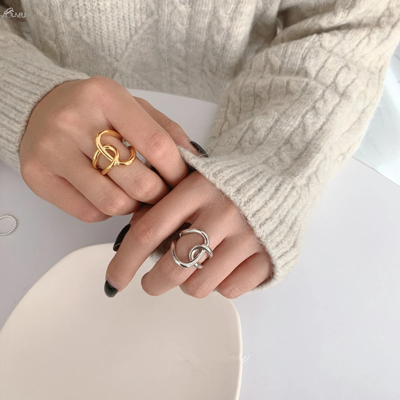 

Fashion Geometric Irregular Twist Gold Silver Color Metal Rings for Women Minimalist Ring Party Jewelry Gifts