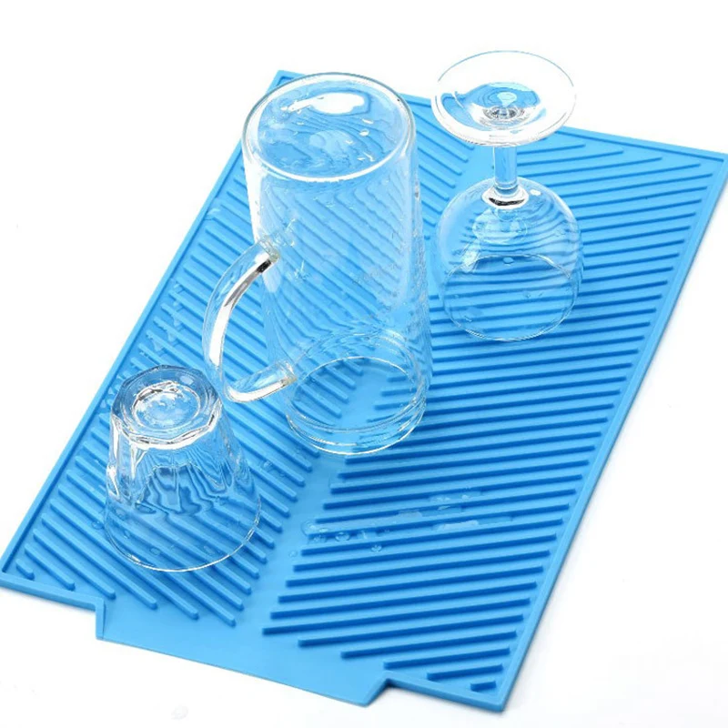 NEW Silicone Plate Drying Mat Toxic Free Easy Clean Dishwasher Safe Heat Resistant Trivet for Kitchen Countertop Sink