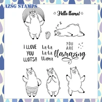 azsg alpaca rainbow transparent clear silicone stamps for diy scrapbookingcard makingkids crafts decoration supplies os 75