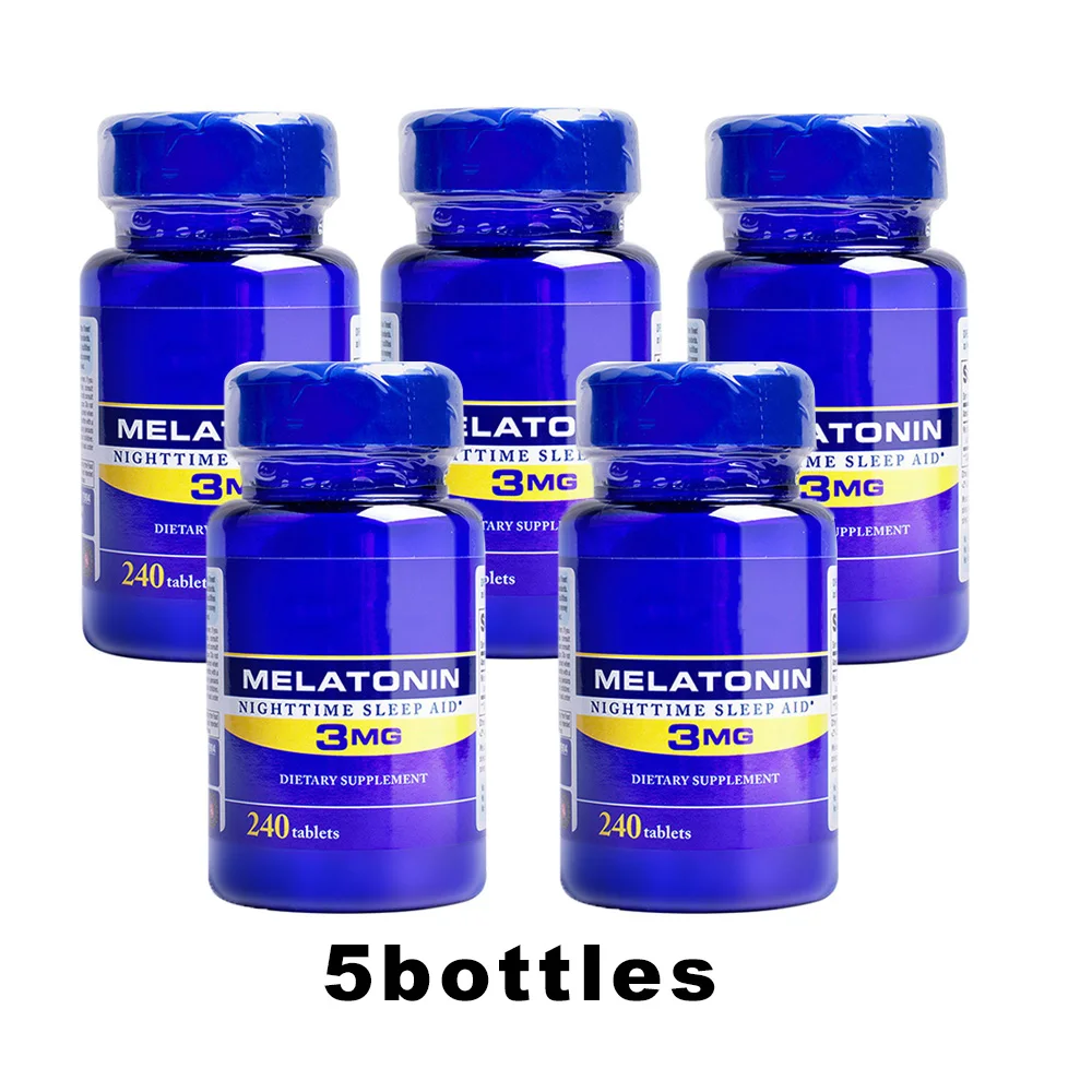 5 х супер сила быстрого релиза мелатонин 3 мг * 240 вкладки/бутылка Ночная симуляция