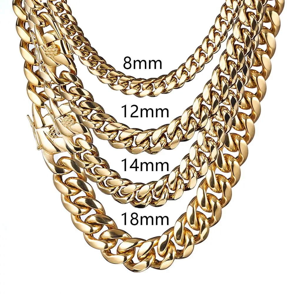 Кубинская цепь Майами высокого дизайна Ювелирное Украшение из нержавеющей стали