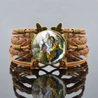 Браслет-амулет для него или ее Lakshmi браслет Krishna и Radha стекло кабошон плетеные Многослойные браслеты ювелирные изделия