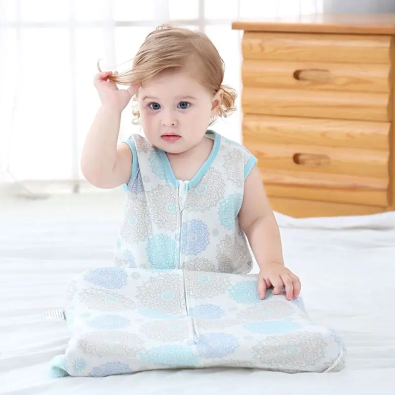 

2021 Cotton Sleeveless Baby Sleeping Bag for 3-12 Months Newborn Wearable Blanket Soft Nursery Bedding for Child Boys Girls