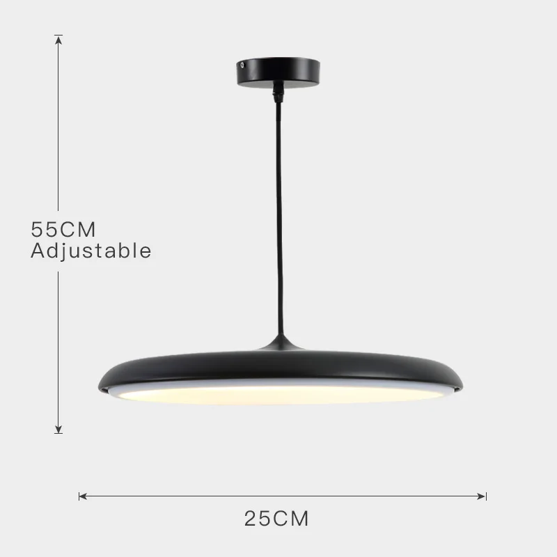 Black-Small FSS Современный художественный дизайн светодиодный подвесной светильник НЛО круглая пластина Подвесная лампа для столовой гостиной спальни настольная лампа для учебы Подвесная лампа - Цвет корпуса: Black-Small