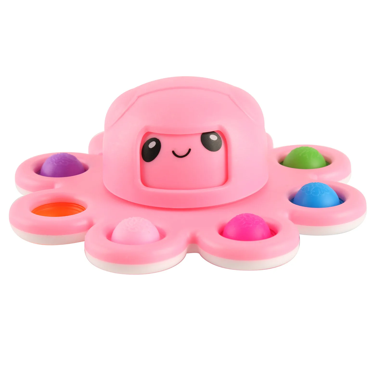 Fidget Toys Autism Stress Relief Silicone Glow Octopus Change Faces Spinner Push its Popin Bubble Toy Keychain For Adults | Игрушки и
