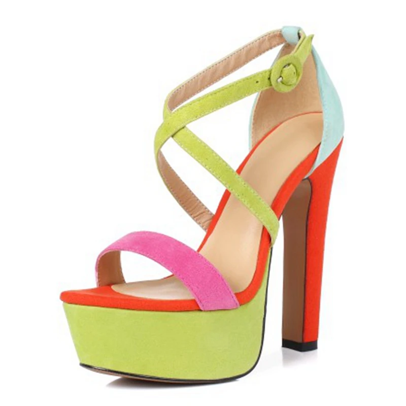 

Женские босоножки на платформе Fanyuan, натуральная кожа, летняя обувь на высоком каблуке, роскошные сандалии