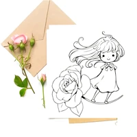 rose flowers girl transparent clear stamps for diy scrapbookingcard making stamps fun decoration supplies