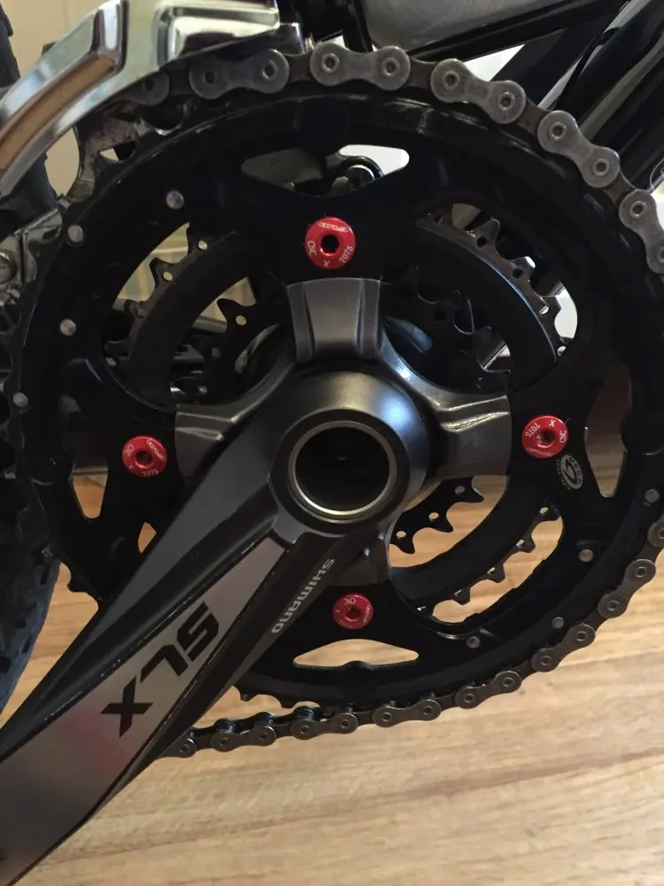 

5 pcs/lot Black 3.5mm Ti titanium crankset chain-rings Bolts nuts Chain Ring bolt screws for most chainwheel used
