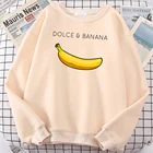 Мужские свитшоты с забавным принтом Dolce  banana, простые женские мягкие толстовки в уличном стиле, повседневный теплый осенний спортивный костюм для женщин