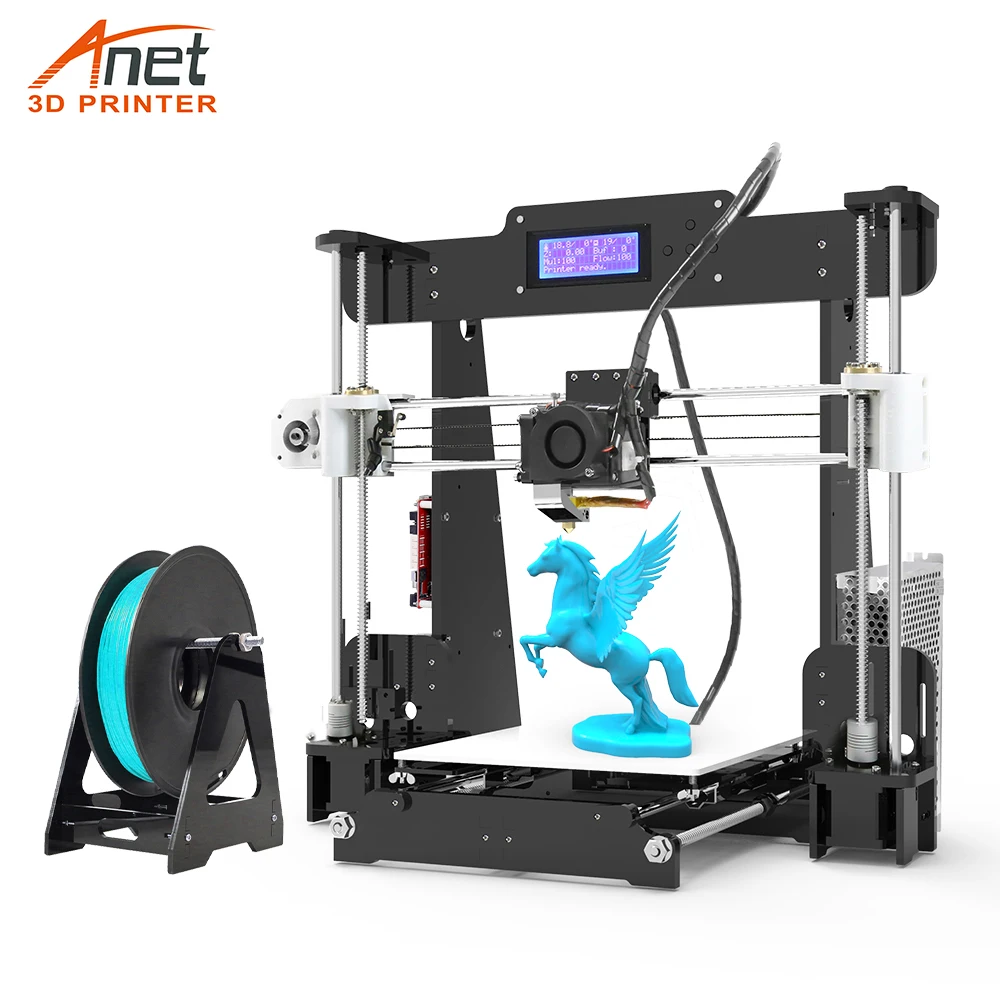 Anet-impresora 3D A8 de alta velocidad de impresión, Reprap Prusa i3, juguetes de alta precisión, Kit de impresora 3D DIY con filamento de aluminio, Hotbed