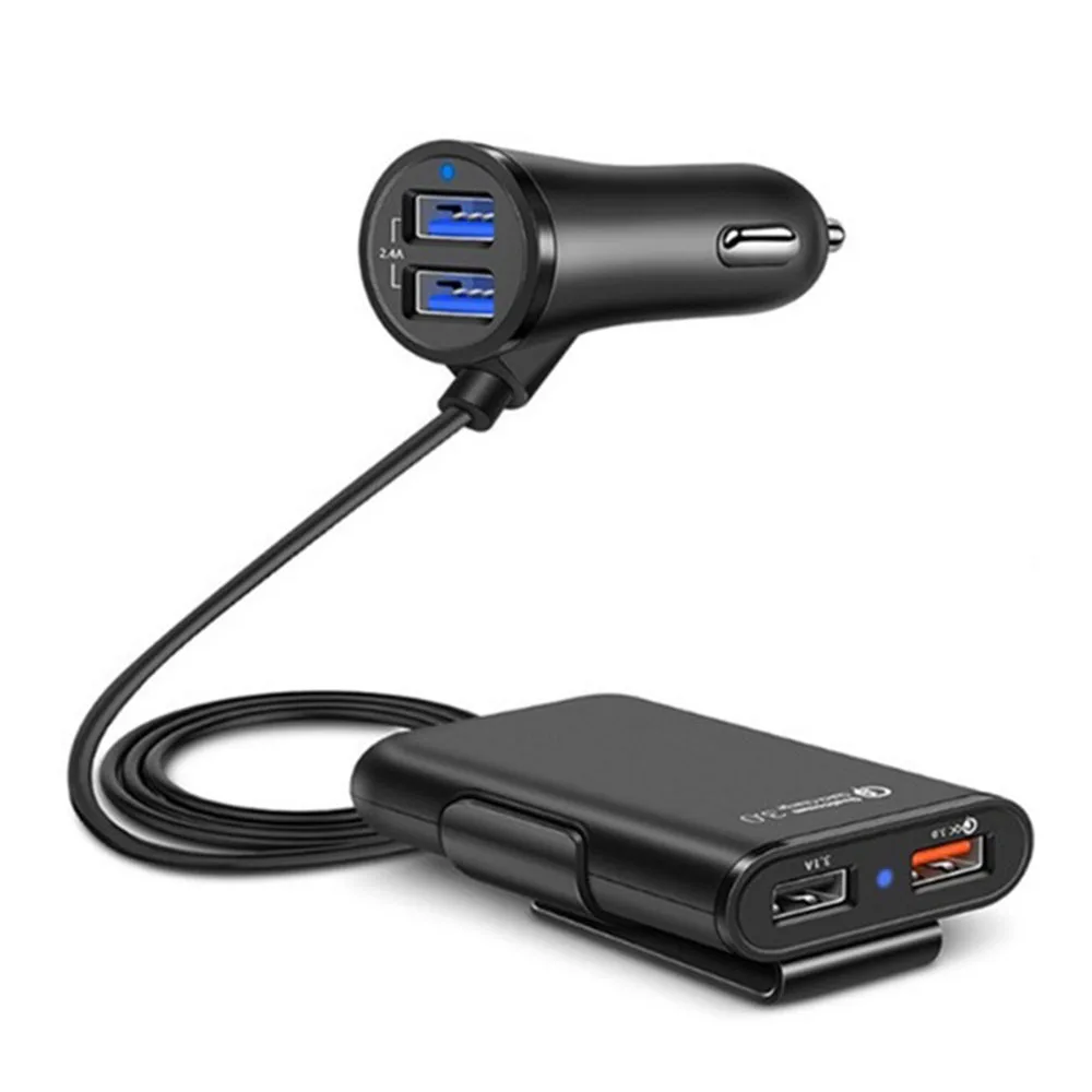 DigRepair 4 порта быстрая 3,0+ 2.4A+ 3.1A USB Автомобильное зарядное устройство Универсальный usb-адаптер с 5.6ft удлинитель Кабель для MPV автомобильный телефон