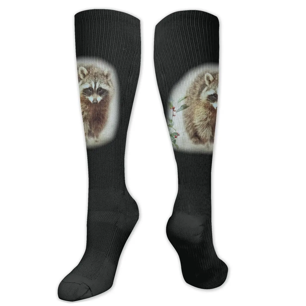 

Raccoon In Winterberry Compression Socks For Women Men Plus Size Wide Calf For Nurses Running Athletic