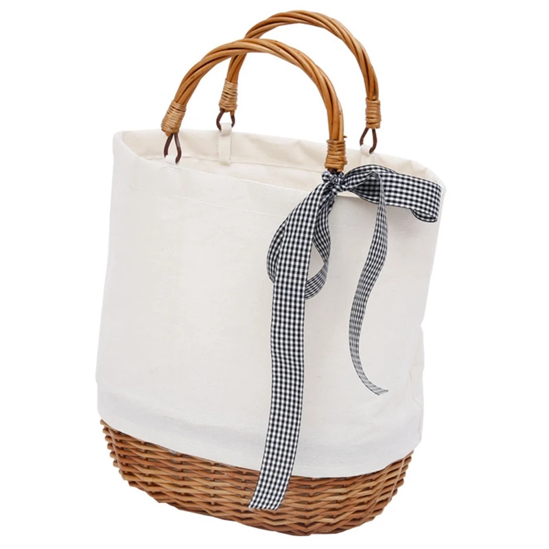 

Bag Waterproof Women Rattan Clutch Handbag Summer Beach Wicker Bag For Women Leisure Ladies Tote