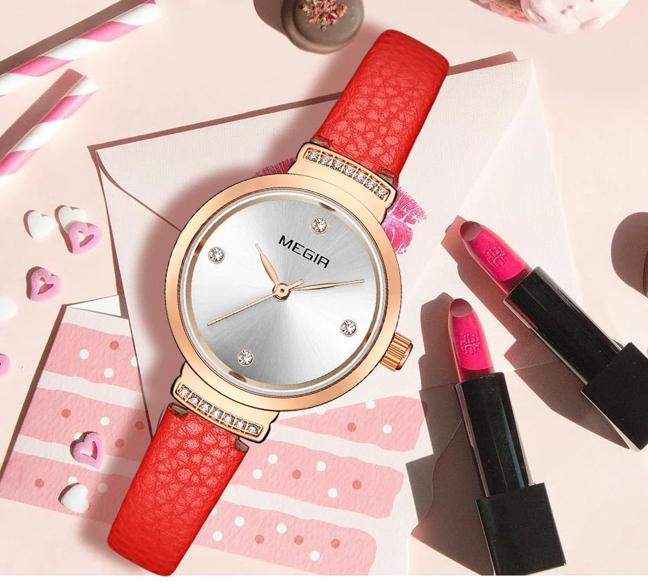 MEGIR модные женские часы Reloj Mujer маленькие кварцевые женские часы Womem браслет часы Damen Uhren Montres Femme дропшиппинг