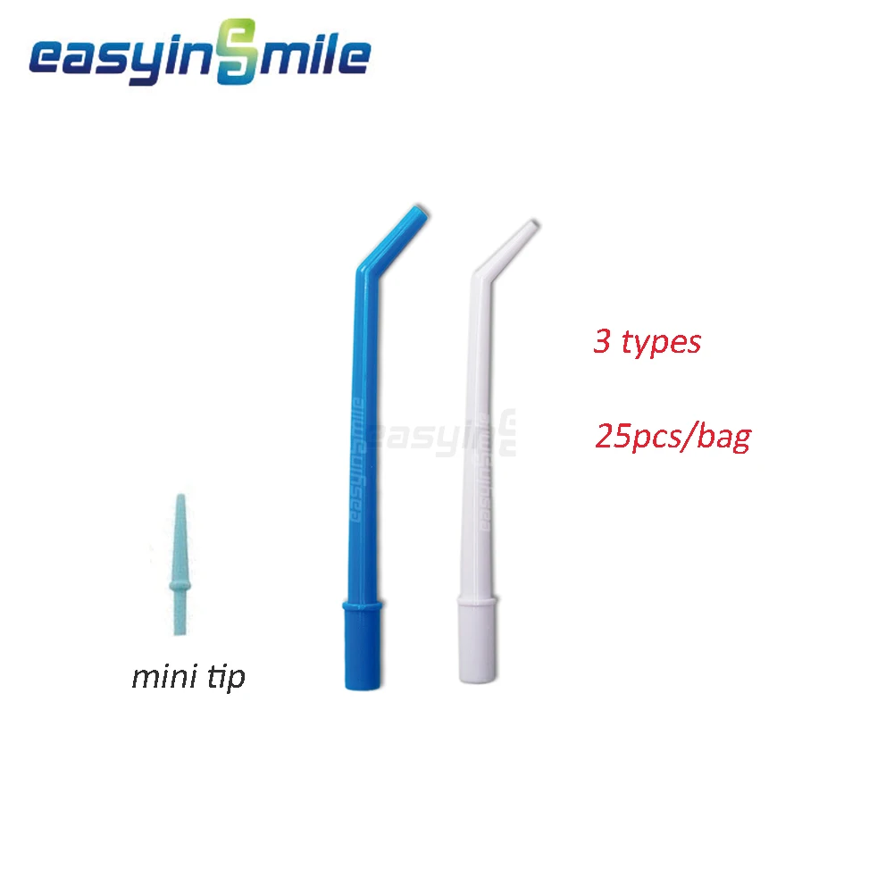 25PCS/bag Dental Surgical Tips EASYIINSMILE Plastic Surgical Suction Tips Fits Standard 11mm Blue/White 6MM/ 4MM Autoclavable