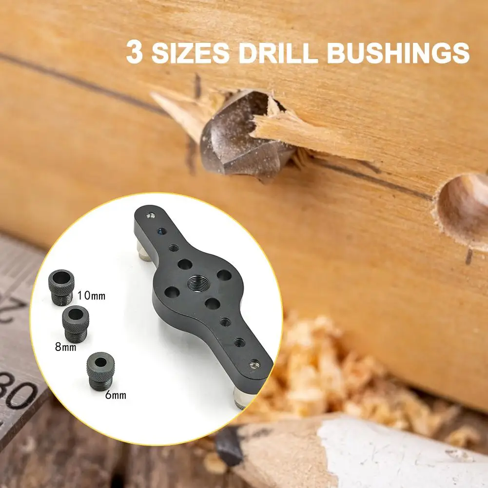 Dowel Drill Guide 5.51inch Aluminum Alloy 3 Holes Woodworking Bit Jig Positioner Locator Craft Hand Tool | Инструменты