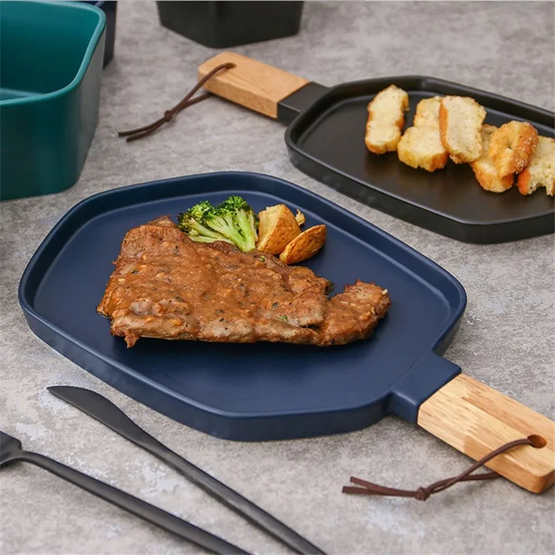 1 шт. матовая керамическая тарелка для завтрака в скандинавском стиле ручка из