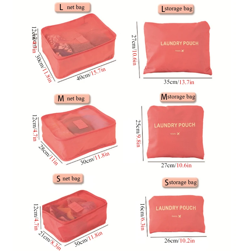 

Travel Oxford Cloth Clothes Storage Bag Travel Underwear Finishing Six-Piece Storage Bag