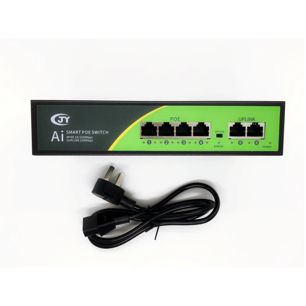 100/100 Мбит/с 48В POE коммутатор Ethernet сетевой 4 + 2 порта PoE Стандартный RJ45 инжектор для ip
