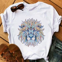 summer t shirt women ulzzang streetwear cartoon lion print t shirt korean shirt harajuku short sleeved t shirt
