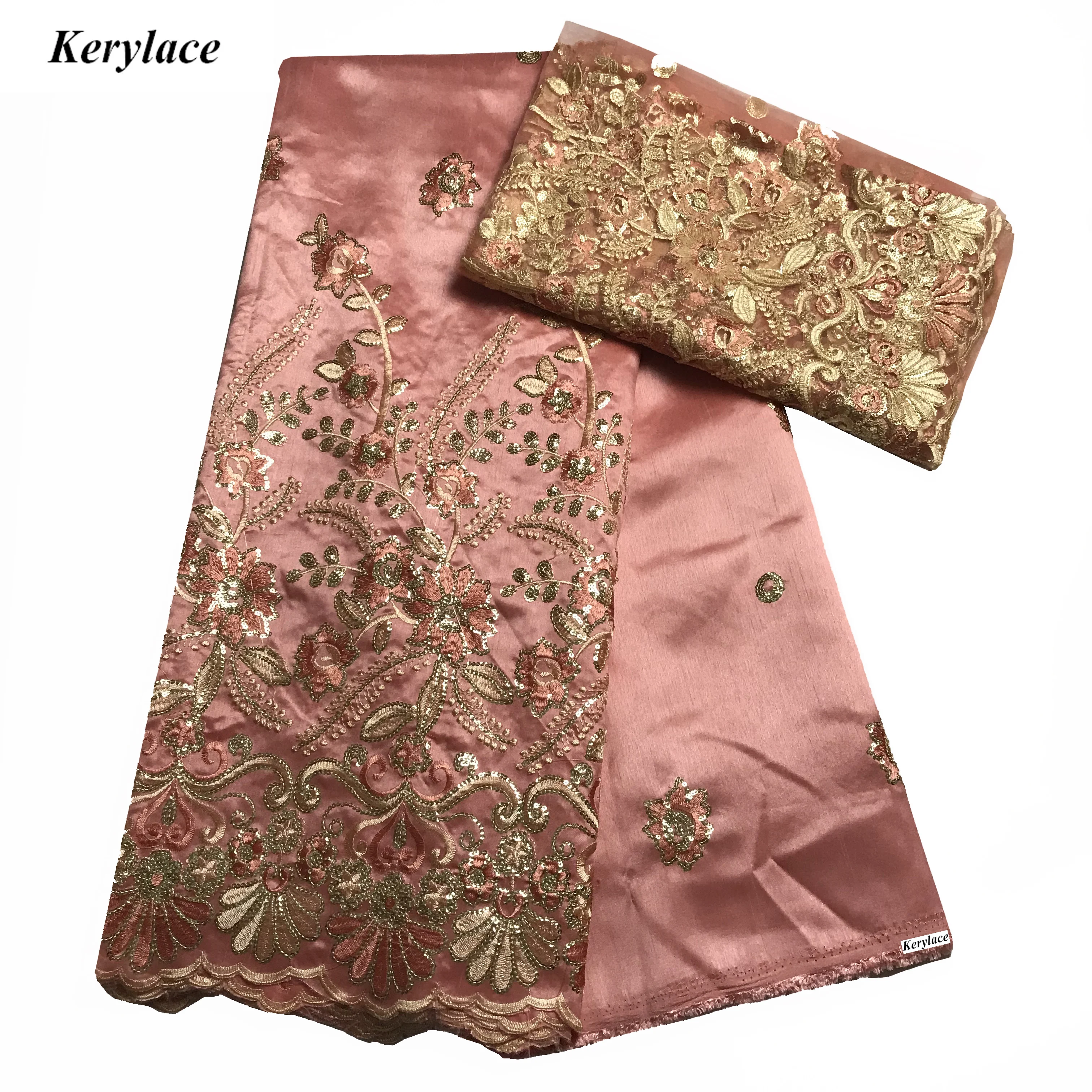 Необработанный шелк хлопок ремесло пайетки для поделок Розовый Джордж кружева