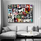 Панк граффити коллаж художественная поп Картина на холсте плакаты и принты Куадрос Настенная картина для гостиной украшение для дома