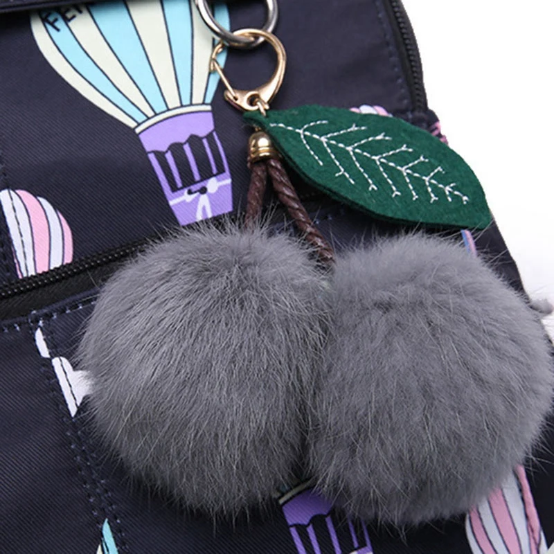 

Kids School Backpack for Girls School Bags Women Shoulder Bag Fur Ball Bowknot Backpacks for Teenage Girls