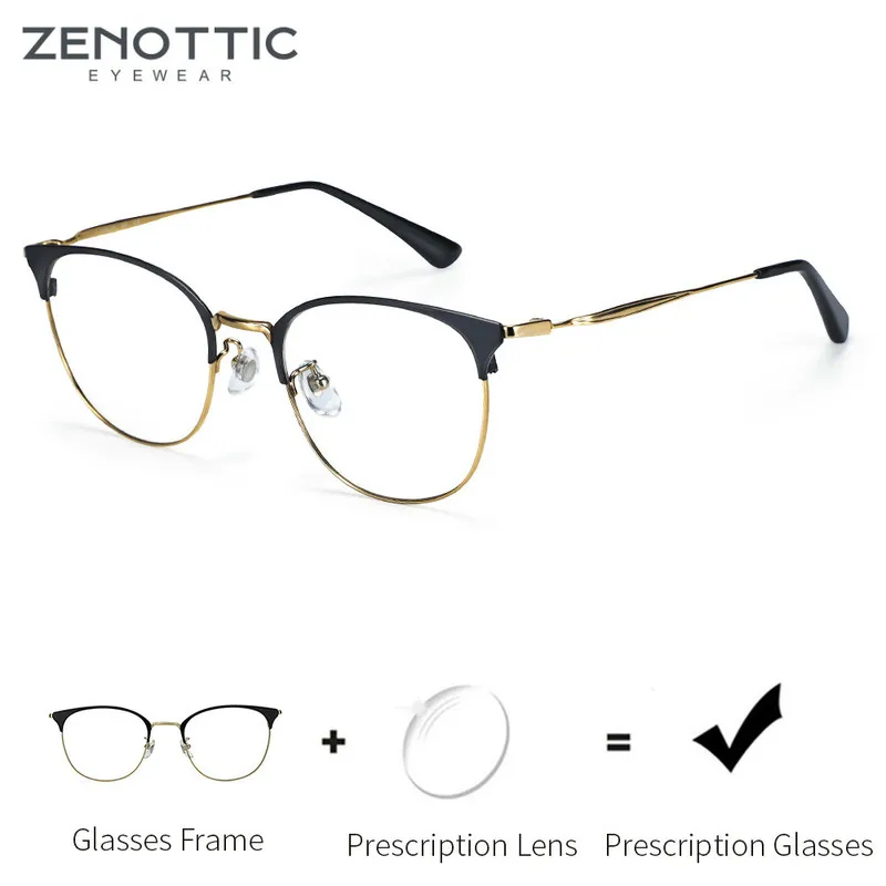 ZENOTTIC Titanium металлическая оправа для очков мужчин и женщин оптические прозрачные