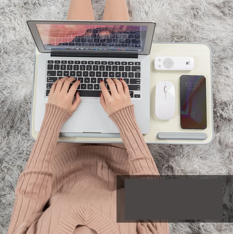 

Multi-functional Folding Laptop Stand Holder Study Table Desk Wooden Foldable Computer Desk for Bed Sofa Tea Serving Table Stand