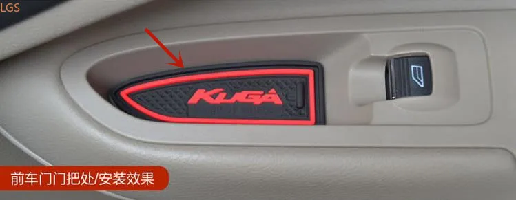 

For Ford Kuga 2013-2019 Door Slot Mat Water coaster Armrest box storage slot mat decoration Car styling