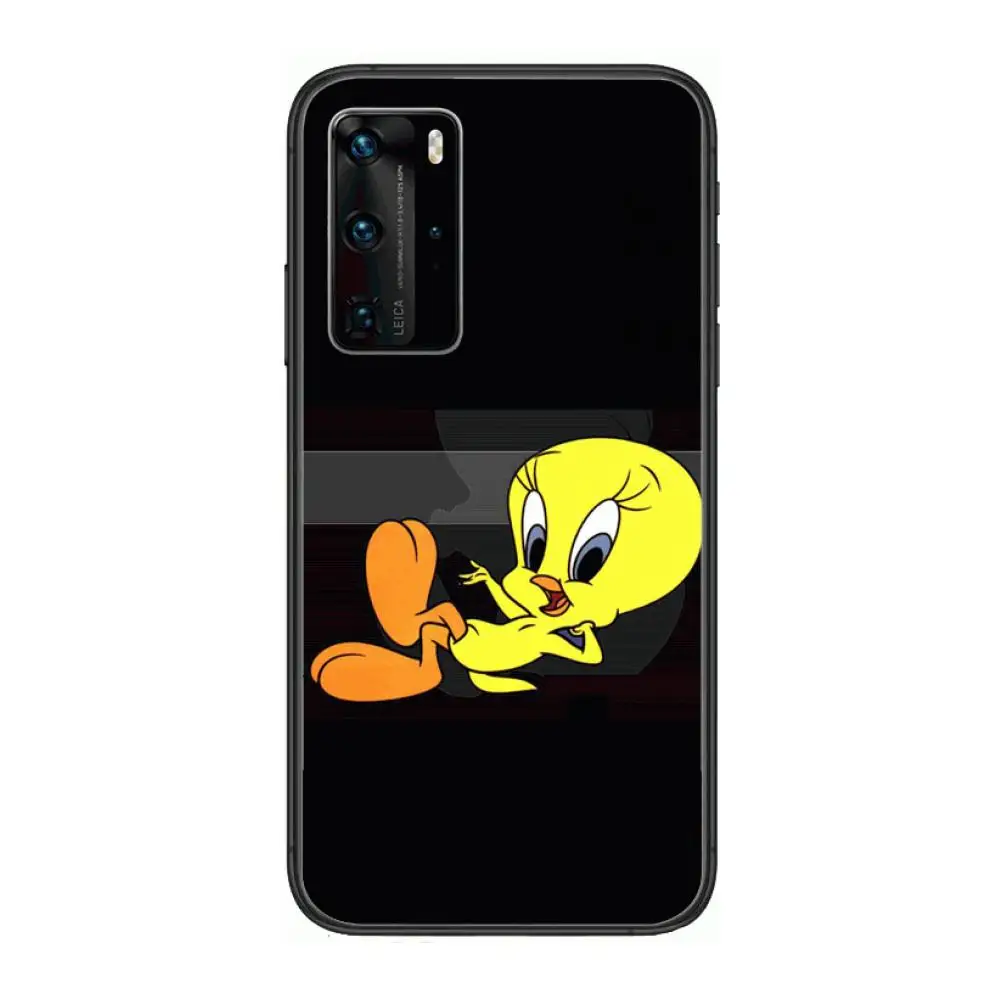 

Cartoon Tweety Bird Case Phone Case For Huawei P 40 30 20 10 9 8 Lite E Pro Plus Black Etui Coque Painting Hoesjes comic fashio