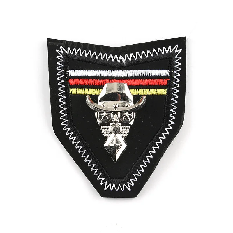 High-end Black Badge Stripe Embroidery Morale Sew on PU Leather Patch for Shoulder Bag Jacket Cap Clothing Accessories | Дом и сад
