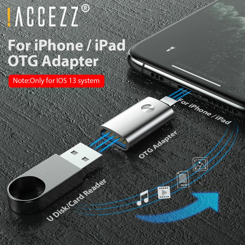 ! USB OTG адаптер ACCEZZ для iPhone 11 Pro Max X 7 разъем клавиатуры ноутбука подсветка к 3 0
