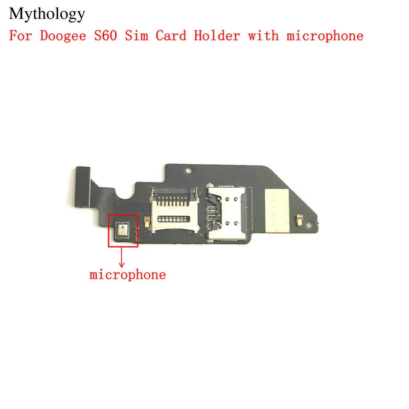 sim card holder for doogee s60 microphone sim card tray slot mobile phone repair parts mythology free global shipping