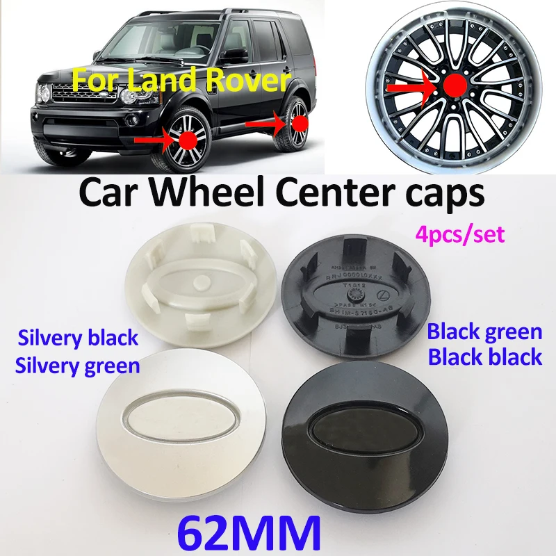 

4pcs Car Styling ABS 62MM For Land Rover Discovery Freelander Evoque Wheel Center Cap Covers Metal Covers Wheel Hubcap