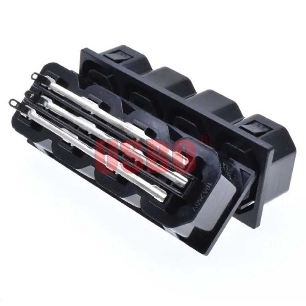 Черная медь 10A 250V IEC320 C13 4 Jack встроенный PDU/UPS шасси Женский Разъем Универсальный AC
