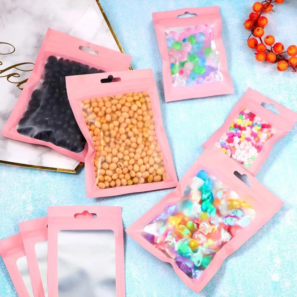 

100PCS Zip Bag Color LaserS Packaging Holographic Flashing Bone Bag Jewelry Colorful Sealed Pocket Rainbow Plastic Bag