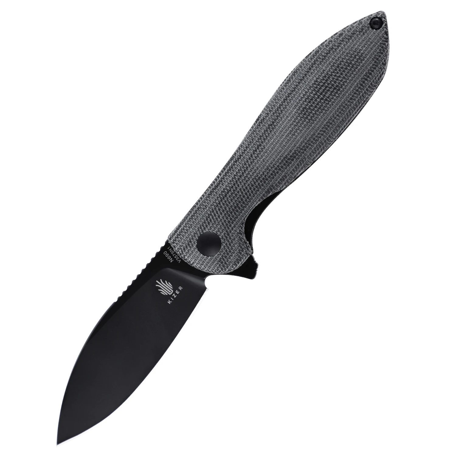 Нож для выживания Kizer Infinity V3579N1 новинка 2021 черная ручка микарты с черным лезвием
