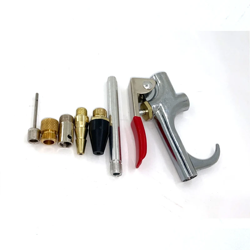 7Pcs/Kit Air Compressor Blow Gun Multiple Nozzles Dust Cleaning Tools Air Duster Gun Pneumatic Trigger Blower plastic glue gun