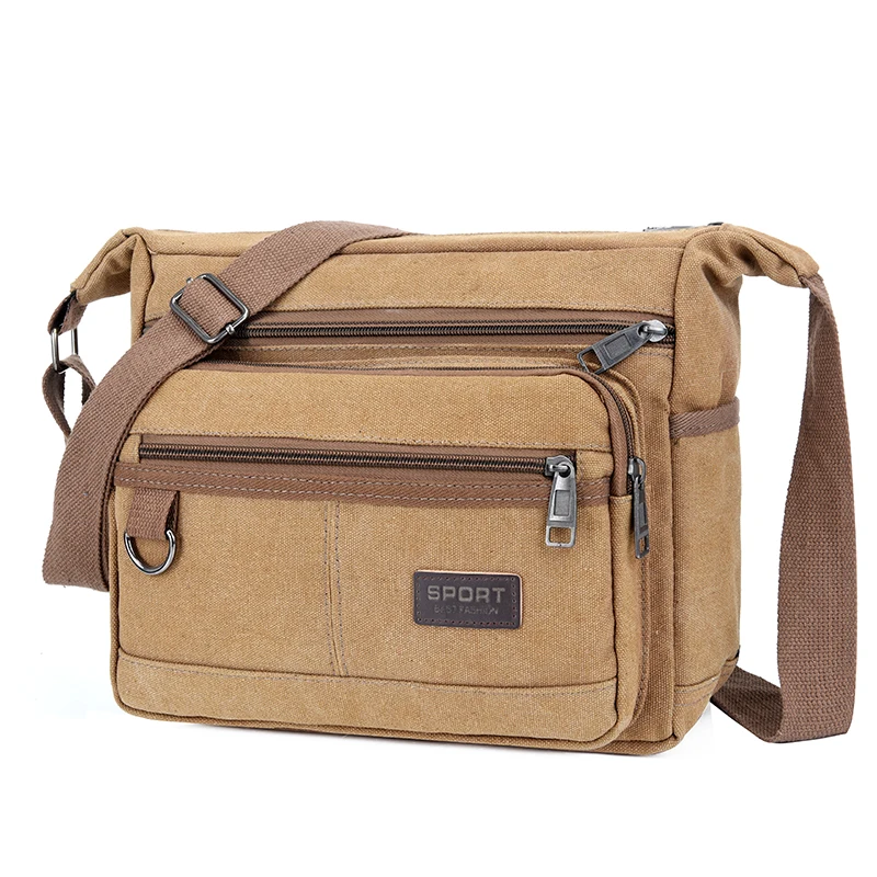 

Canvas Crossbody Shoulder Bag Men Zipper Casual Travel Messenger Pack Male Shoulder Sling Working Bags Bookbag Briefcase