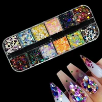 nail decoration size round 3d nail sequins 10 types of dot holographic laser nail decoration nails accessories nail art nails
