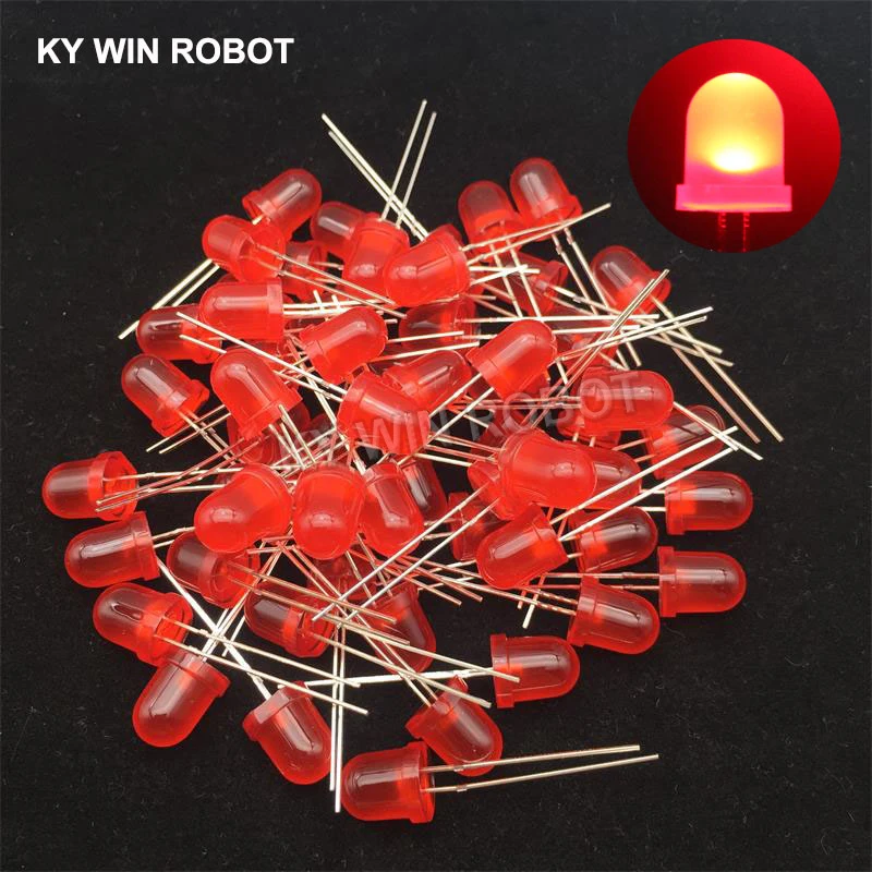 50pcs 8mm LED Diode 8 mm Assorted Kit White Green Red Blue Yellow DIY Light Emitting Diode