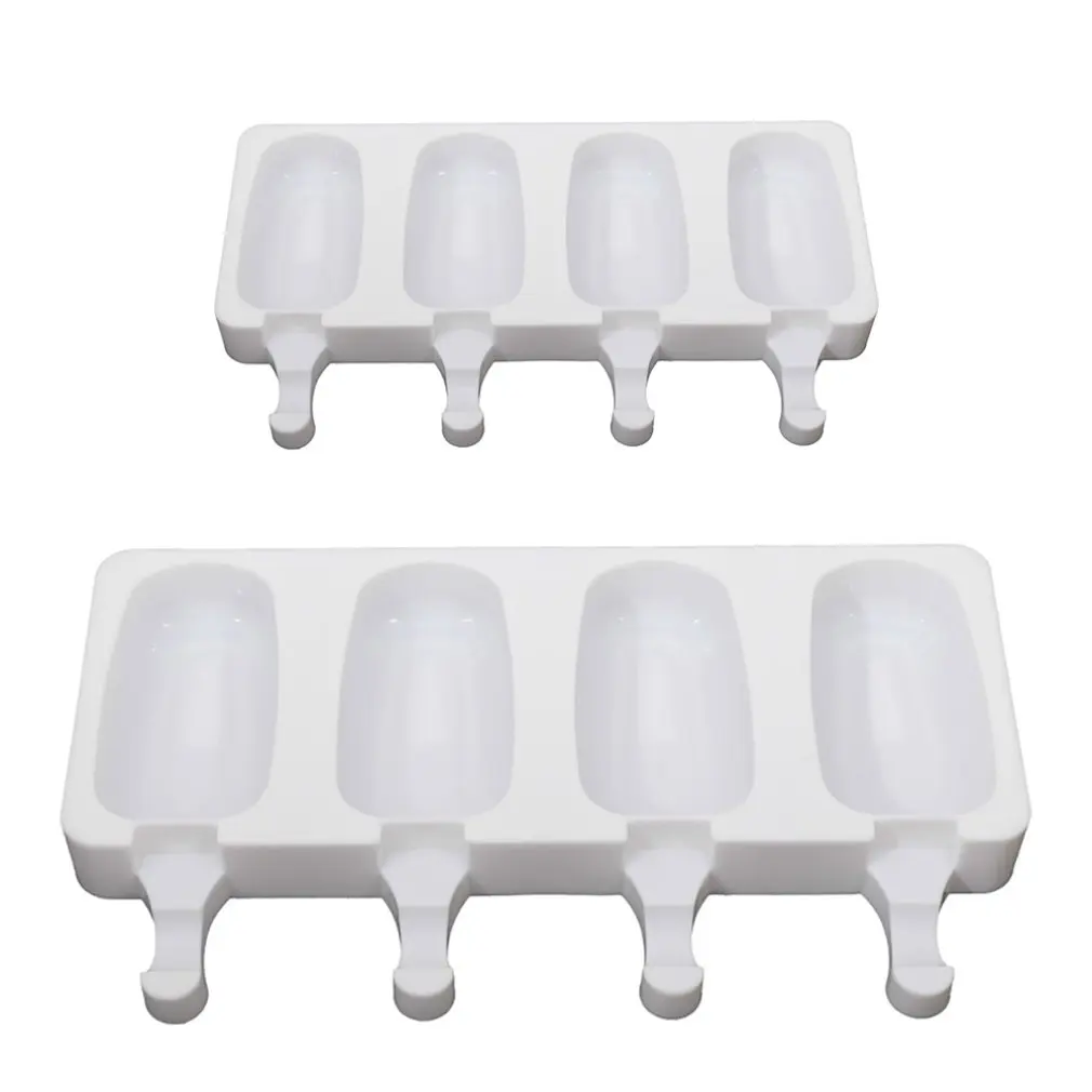 

Silicone Ice Cream Mold 4 Ellipses Popsicle Mold Food Grade White Ice Cream Mold Send Sticks Large Size