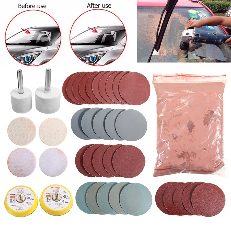 

Cerium Oxide Polishing Powder Glass Polishing Kit For Deep Scratch Removal Powder Sanding Discs Pads Polishing Tools Set